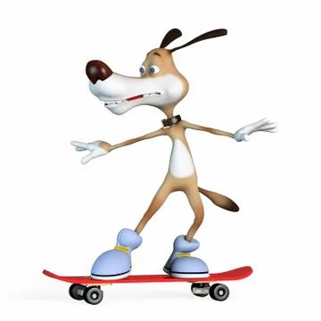 Dog on a skateboard. Stock Illustration