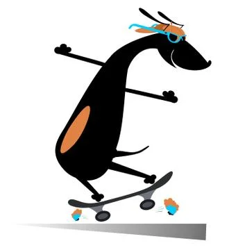 Dog a skater Stock Illustration
