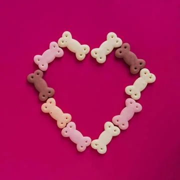 Dog snacks heart shape Stock Photos