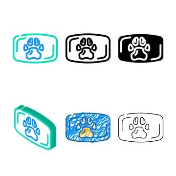 Dog soap color icon vector multistyle Stock Illustration