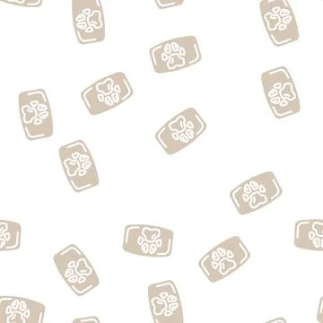 Dog soap glyph vector seamless pattern Stock Illustration
