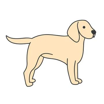 Dog standing side view vector doodle illustration Stock Illustration