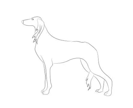 Dog stands, lines, vector Illustrazione stock