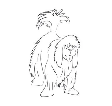 Dog stands, lines, vector Stock-Illustration