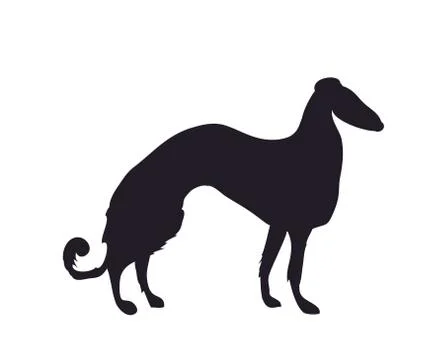 Dog stands, silhouette, vector Stock Illustration