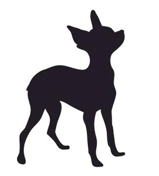 Dog stands, silhouette, vector Stock Illustration