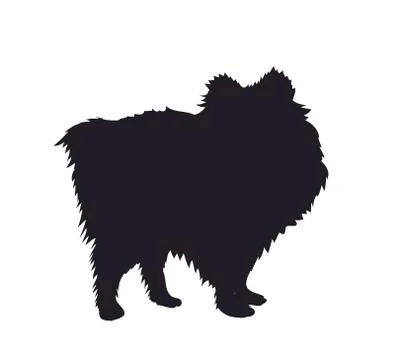 Dog stands, silhouette, vector Stock-Illustration