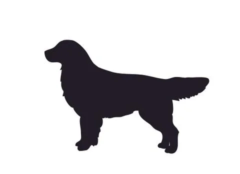 Dog stands, silhouette, vector Stock Illustration