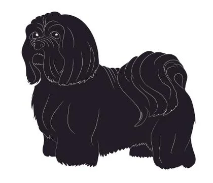 Dog stands, silhouette, vector Stock Illustration