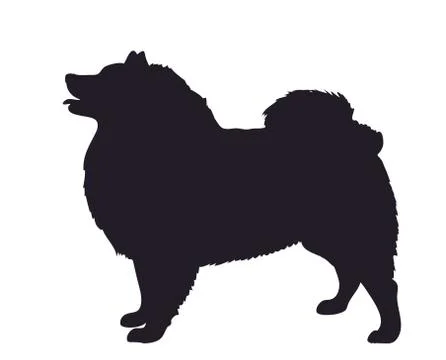 Dog stands, silhouette, vector Stock Illustration