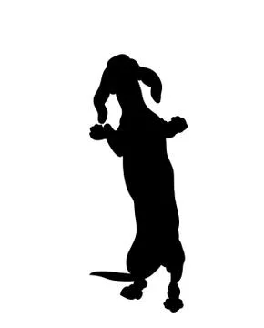 Dog stands, silhouette, vector Stock Illustration