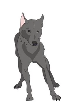 Dog stands, vector Stock-Illustration