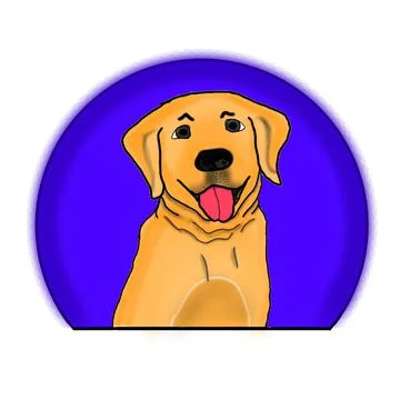 Dog starring at the screen Stock Illustration