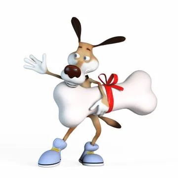 Dog with a stone. Stock Illustration