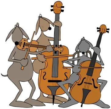 Dog string trio Stock Illustration