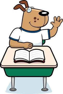Dog Student Stock Illustration