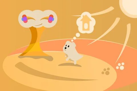 Dog on a summer background. Stock Illustration
