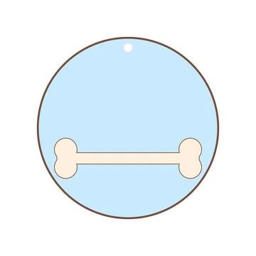 Dog tag with bone. Round shape. Vector template. Stock Illustration
