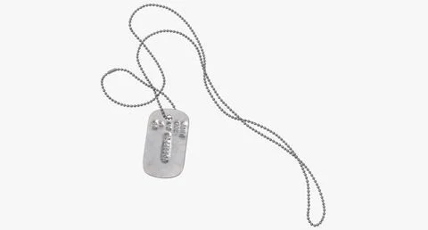 3D Model: Dog Tag with Chain - John Doe 02 #90892477 | Pond5