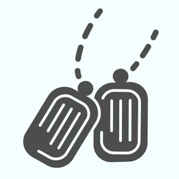 Dog tags solid icon. Army badges vector illustration isolated on white. Soldier Stock Illustration