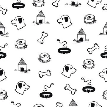 Dog theme, seamless pattern Stock Illustration