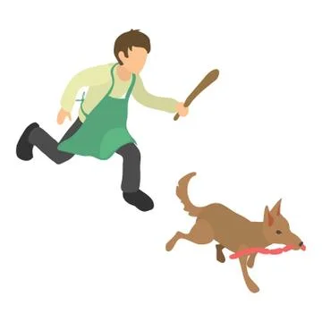 Dog thief icon, isometric 3d style Stock Illustration