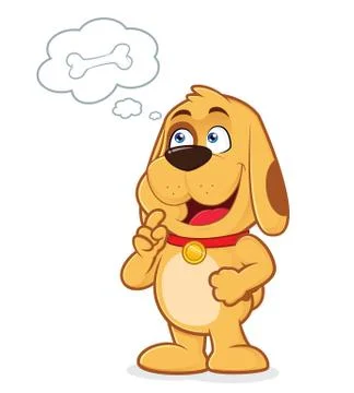 Dog thinking about bone Stock Illustration