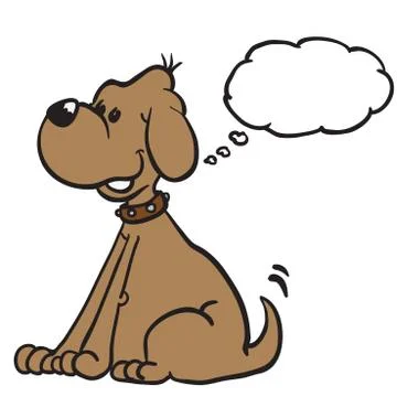 Dog with thought bubble Stock Illustration