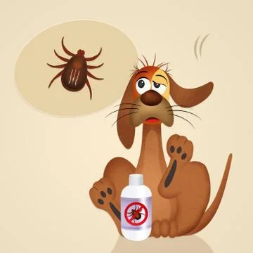 Dog with ticks 스톡 일러스트