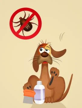 Dog with ticks イラスト素材