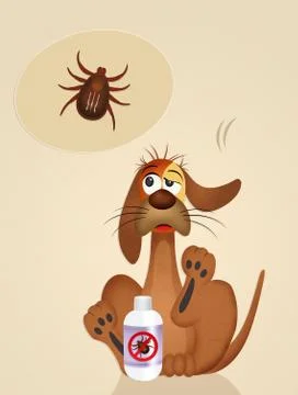 Dog with ticks イラスト素材