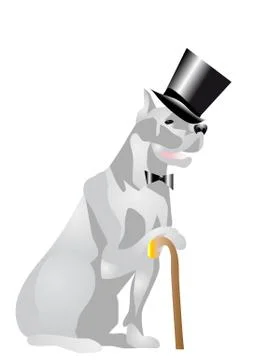Dog in top hat Stock Illustration