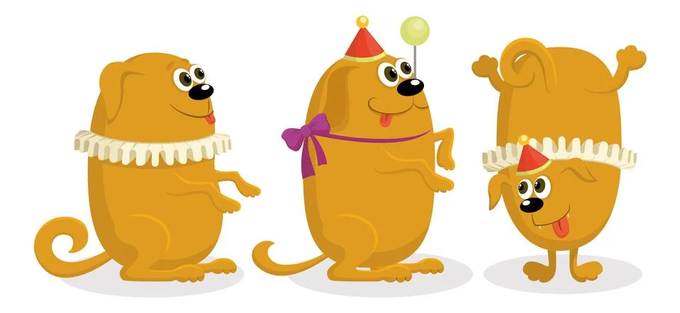 Dog trained, set Stock Illustration