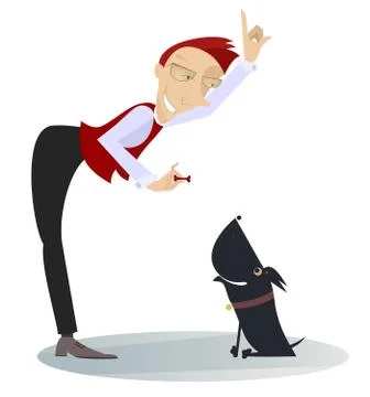 A dog trainer Stock Illustration