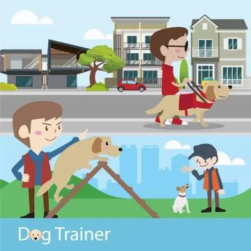 Dog trainer training vector illustration Stock Illustration