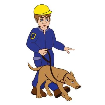 Dog trainer on a white background Stock Illustration