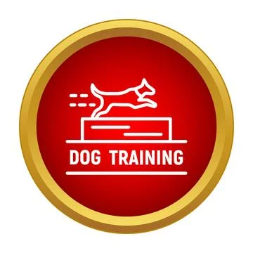 Dog training agility jumping obstacle icon emblem Stock Illustration