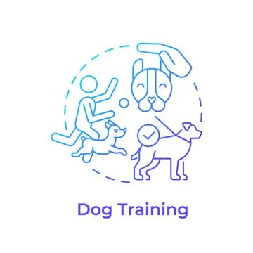 Dog training gradient outline concept icon Stockillustratie