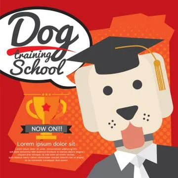 Dog Training School Vector Illustration Stock Illustration