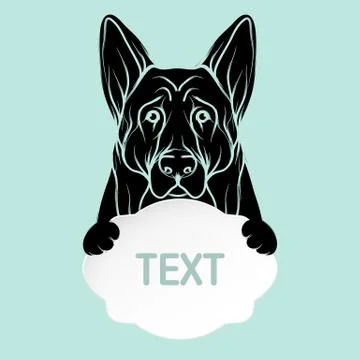 Dog vector and card template icon design, Dog illustration. Illustrazione stock