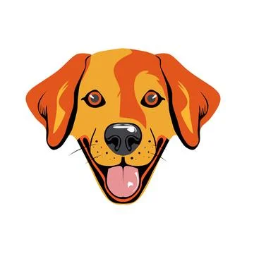 Dog vector logo illustration in orange brown color Stock Illustration