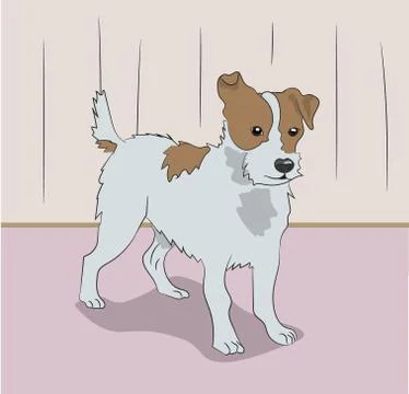 Dog vector in the room Illustrazione stock