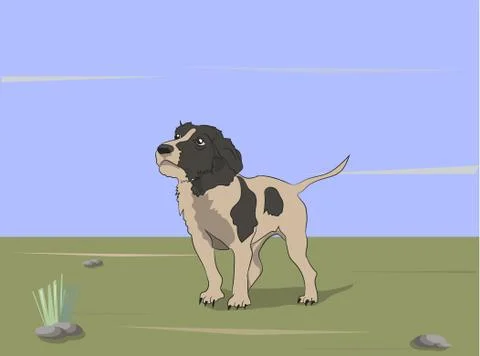 Dog vector in the room Illustrazione stock