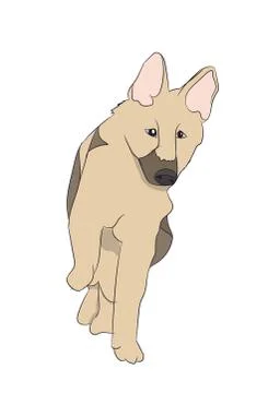 Dog vector in the room Illustrazione stock