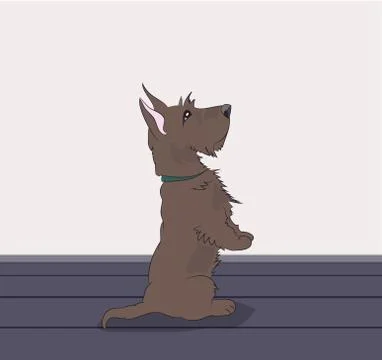 Dog vector in the room Stock Illustration