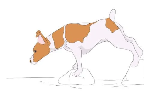 Dog vector in the room Stock Illustration