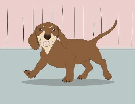 Dog vector in the room Illustrazione stock