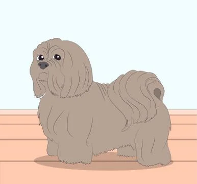 Dog vector in the room Stock Illustration