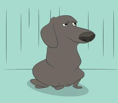 Dog vector in the room Illustrazione stock