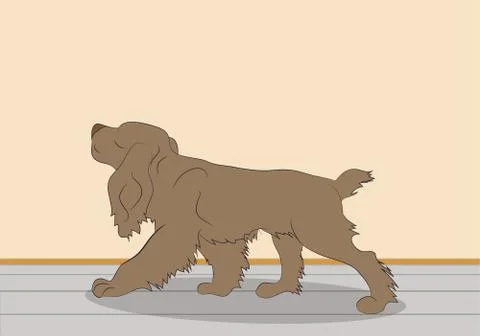 Dog vector in the room Stock Illustration